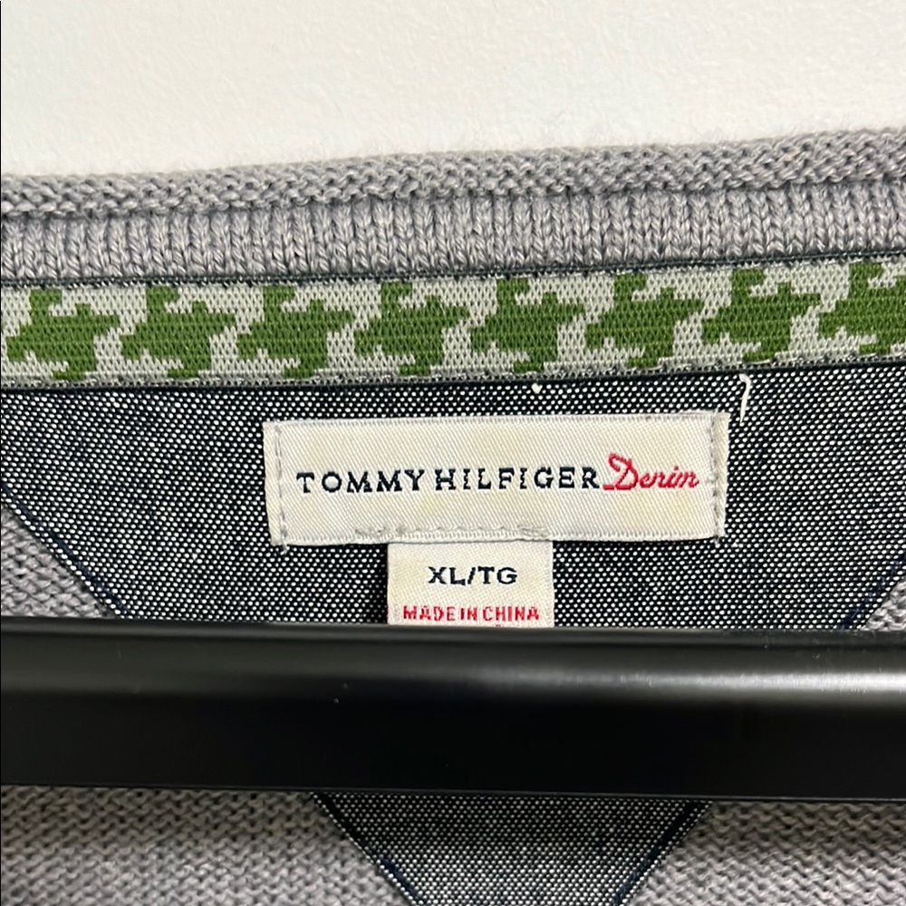 Tommy Hilfiger Gray and Green Sleeveless Crew Neck Dress